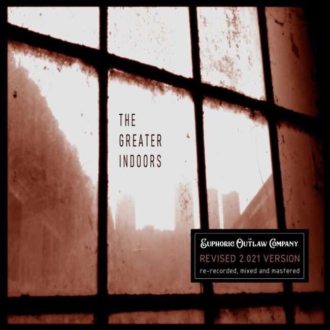 Dirty window with buildings in background